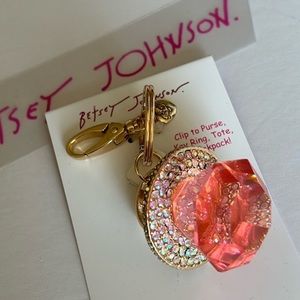 Betsey Johnson bling ring pop handbag charm key chain